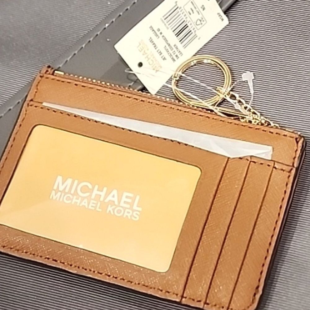 Michael Kors Leather Jet Set Travel Small Top Zip Coin Pouch w/ID - Picture 8 of 8